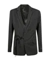 Prada Lapel Suit Jacket In Black