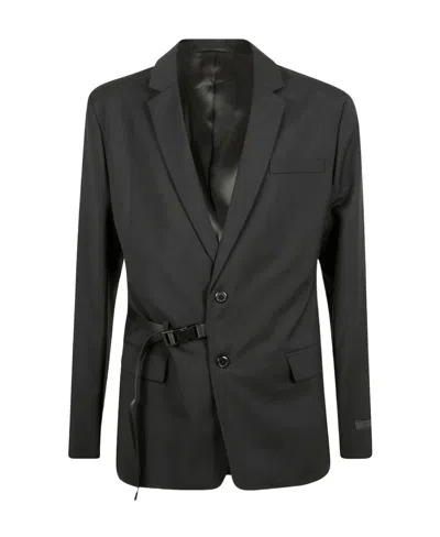 Prada Lapel Suit Jacket In Black