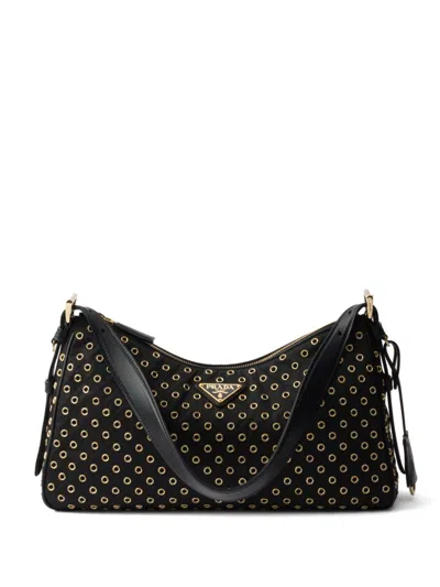 Prada Large Aimée Shoulder Bag In Black