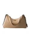 Prada Medium Aimee Zip Leather Shoulder Bag In Sand-colored