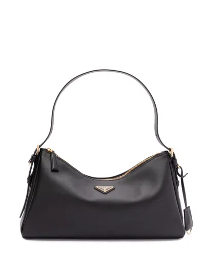 Prada Large Triangle-logo Shoulder Bag In F0002 Nero