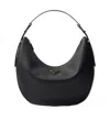 Prada Rounded Shoulder Bag With Gold-tone Hardware In Black