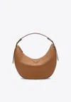 Prada Arque Caramel Large Leather Shoulder Bag Women In Caramel