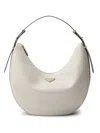 Prada Large Arqué Leather Shoulder Bag In Weiss