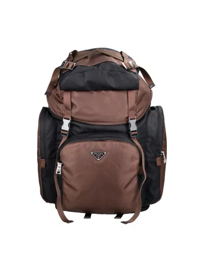 Prada Large Backpack Logo In "re-nylon" In Black