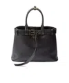 Prada Buckle Large Leather Handbag With Belt In Black