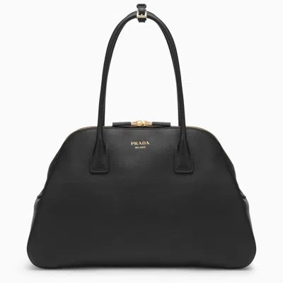 Prada Large Black Leather Shopping Bag Women