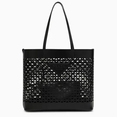 Prada Black Leather Shopping Bag