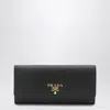 Prada Large Black Saffiano Leather Wallet In Black
