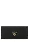 Prada Large Black Saffiano Leather Wallet In Black