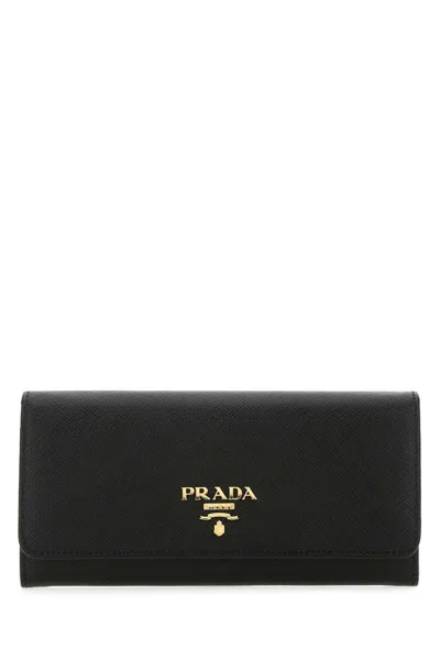 PRADA PRADA LARGE BLACK SAFFIANO LEATHER WALLET