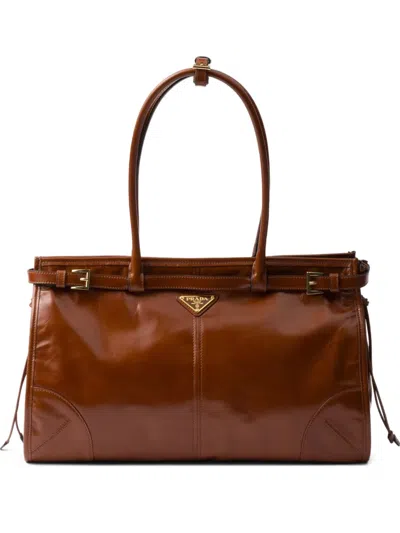 Prada Large Bonnie Leather Tote Bag