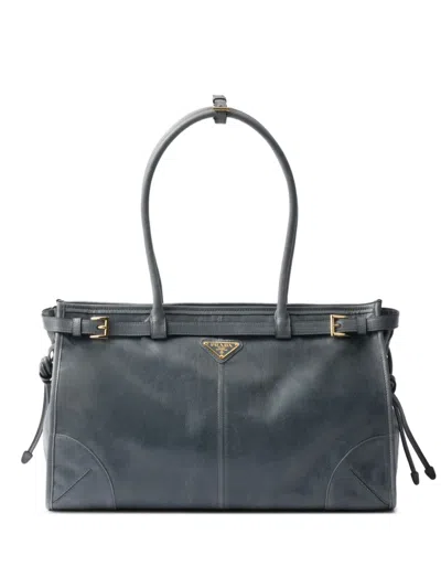 Prada Large Bonnie Tote Bag In Blue