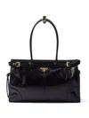 Prada Bonnie Extragrosse Handtasche Aus Leder In Schwarz