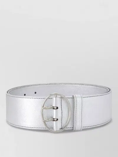 Prada Large Buckle Calf Leather Belt In White