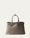 Prada Buckle Large Leather Handbag With Belt In F0572 Argilla