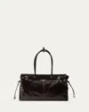 Prada Large Buckle Leather Shoulder Bag