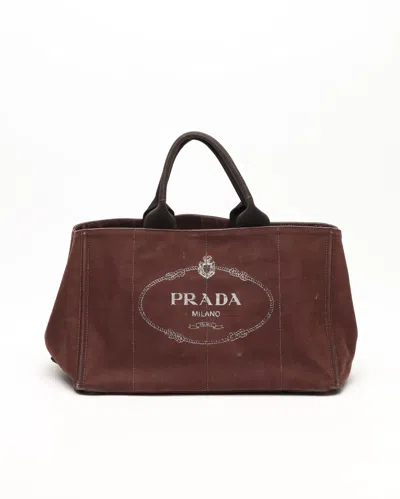 Prada Large Canapa Tote Bag