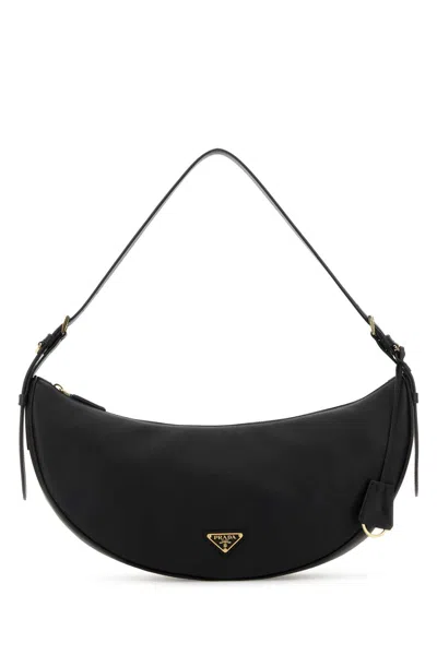 PRADA PRADA LARGE CRESCENT LEATHER CROSSBODY HANDBAG
