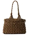 Prada Dual Color Mesh Tote Bag In Brown