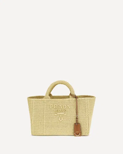 Prada Large Crochet Tote Bag In Sand