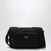 Prada Large Crossbody Bag In Re-nylon And Saffiano In Black