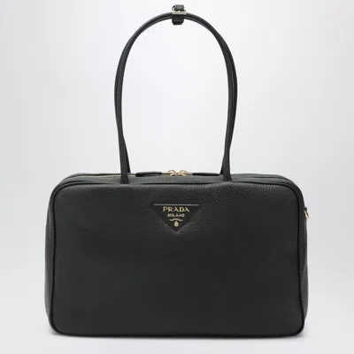 Prada Large Duffle Bag In Black Leather