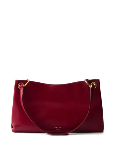 Prada Large Etude Shoulder Bag In Red