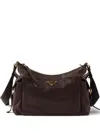Prada Large Explore Leather Shoulder Bag In Brown