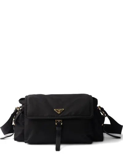 Prada Large Explore Padded-effect Shoulder Bag In Black