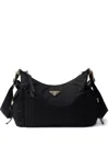 Prada Large Explore Padded-handle Shoulder Bag In Black