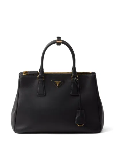 Prada Large Galleria Leather Bag In Black