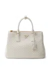 Prada Galleria Large Studded Leather Top-handle Bag In White