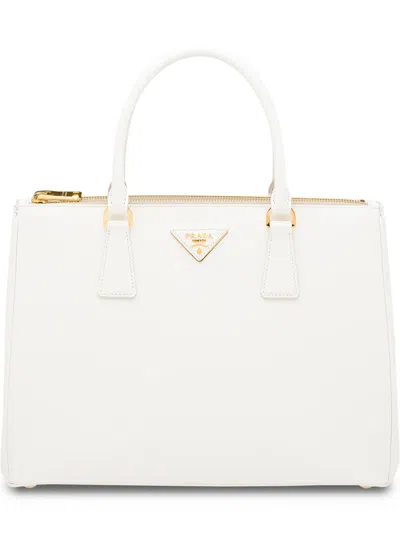 Prada Large Galleria Leather Tote Bag In White