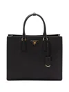 Prada Large Saffiano Leather Handbag In Black