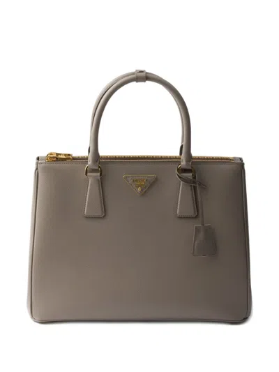 Prada Large Galleria Tote Bag In Gray