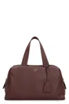 Prada Large Leather Satchel Bag In Brown