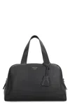 Prada Large Leather Boston Bag In Black