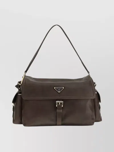 Prada Large Leather Shoulder Bag Flap
