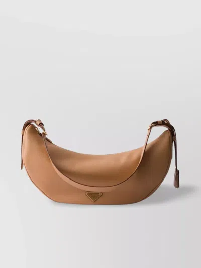 Prada Large Leather Shoulder Bag In Orange