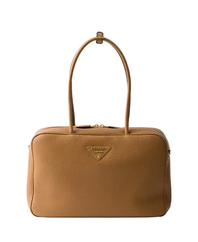 PRADA LARGE LEATHER TOP-HANDLE BAG