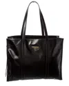 Prada Large Glossy Leather Tote Bag