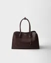 Prada Borsa Shopping Media In Pelle Melanzana  Donna