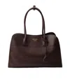 Prada Borsa Shopping Media In Pelle Melanzana  Donna