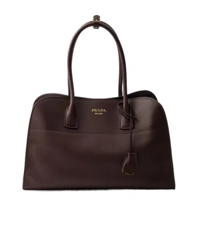 PRADA PRADA LOGO DETAILED OPEN TOP LARGE TOTE BAG