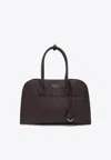 Prada Borsa Shopping Media In Pelle Melanzana  Donna