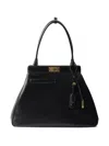Prada Large Leather Tote Bag In Black