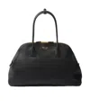Prada Tote Bag Leather Double Handles In Black