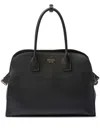 Prada Large Leather Tote Bag In Black