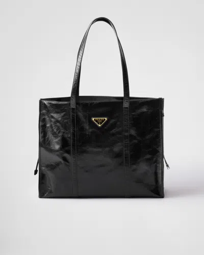 PRADA GROSSE TOTE BAG AUS LEDER